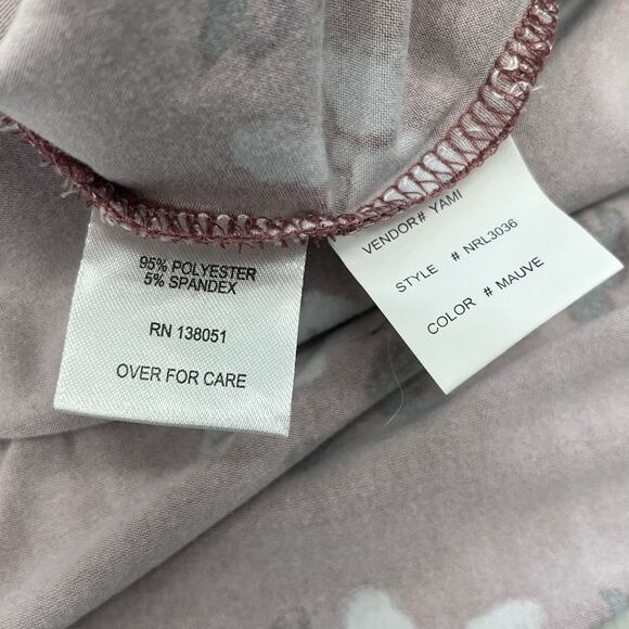 North River Outfitters Mauve Floral Ruched Stretch Flowy Cottage Fairy Skirt - Picture 5 of 7